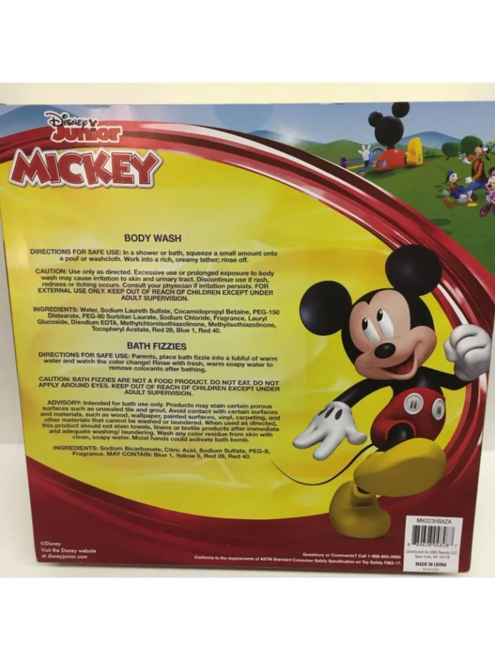 Disney Junior Mickey Mouse Bath Time Ring Toss Set With Body Wash Bath Fizzies